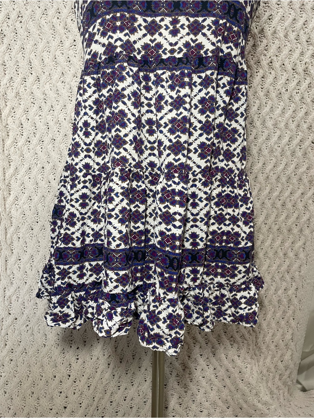 Brandy Melville Purple and White Floral Mini Dress one size - Picture 3 of 10
